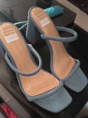 Women's Denim Block Heel Sandals